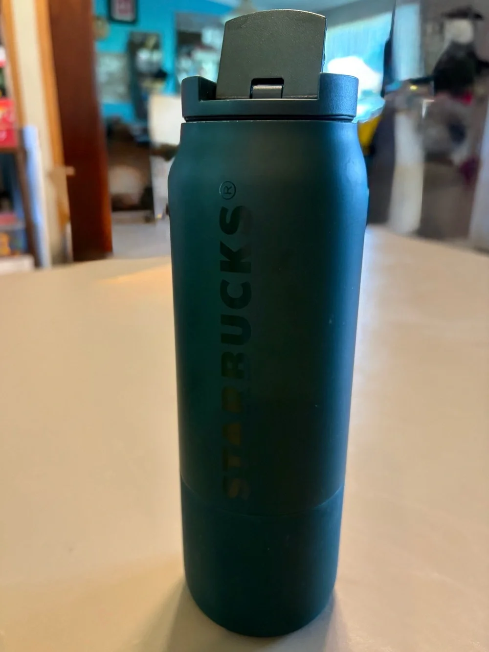 Starbucks Matte Forest Green Travel Bottle with Flip Lid